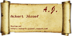 Ackert József névjegykártya